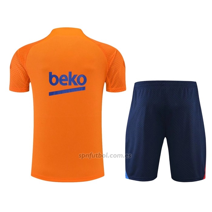 Chandal del Barcelona Manga Corta 2022-2023 Naranja - Pantalon Corto
